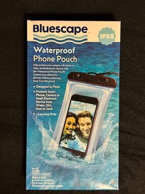 Bluescape Universal Waterproof Phone Pouch,  Black & Clear New in Box